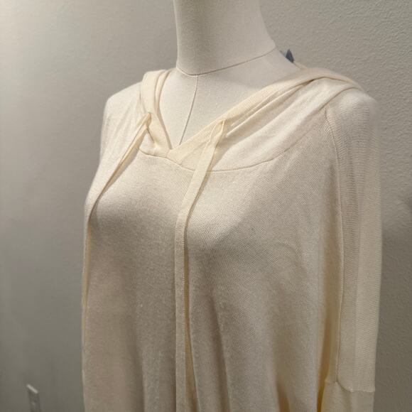 Members Mark Luxury Knitwear Cashmere Blend Light Hoodie Cream Women XXL Soft - Picture 4 of 7